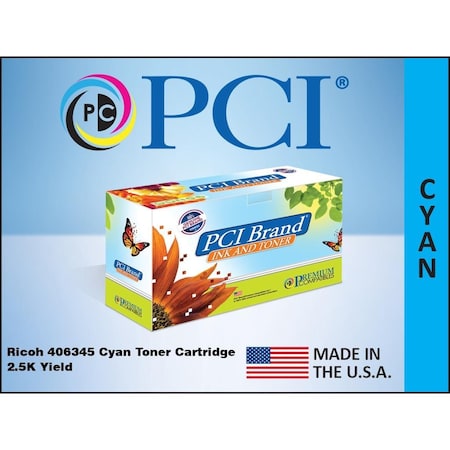 Pci Pci Ricoh 406345 Cyan Toner Cartridge 406345-PCI